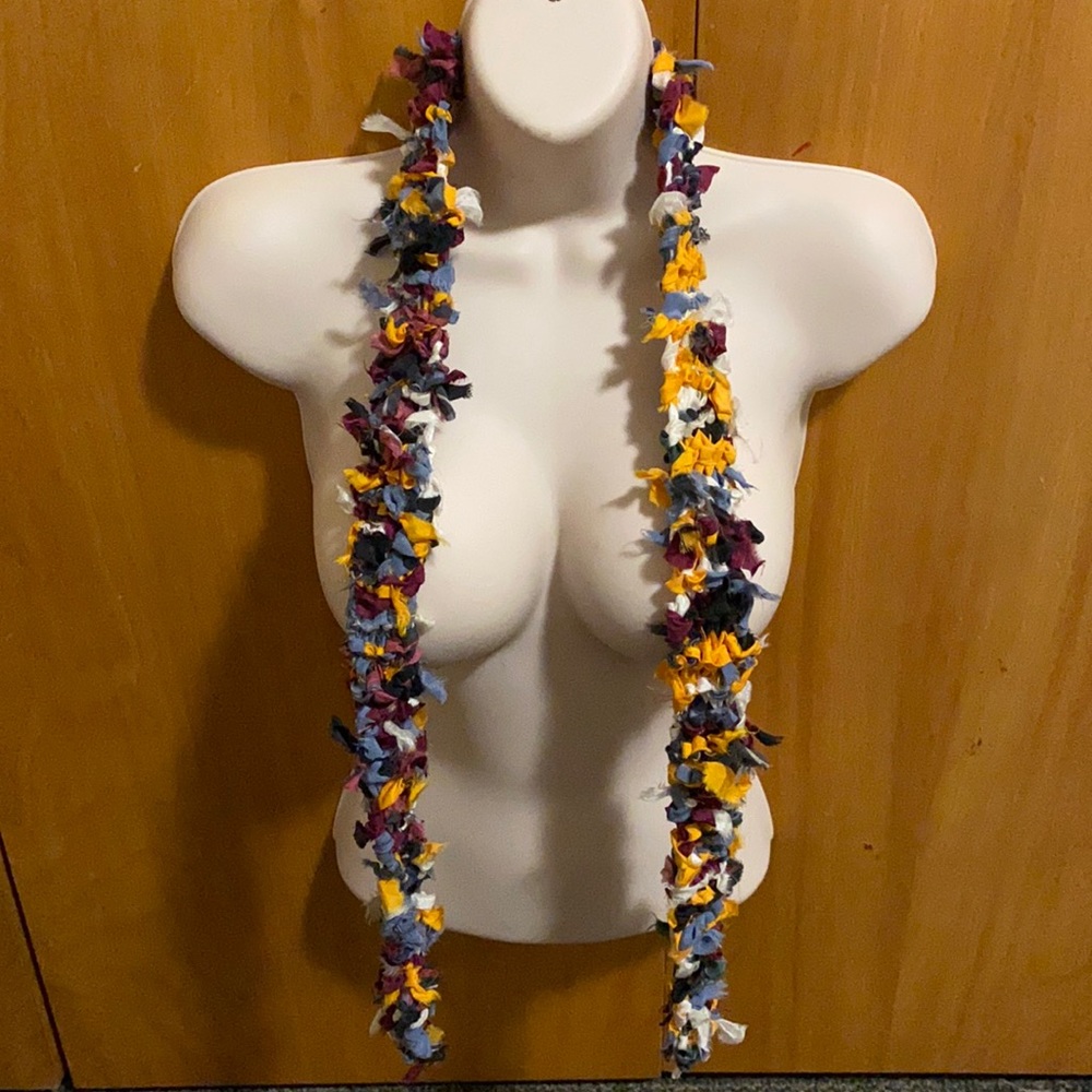 Hand knit 100% silk skinny scarf